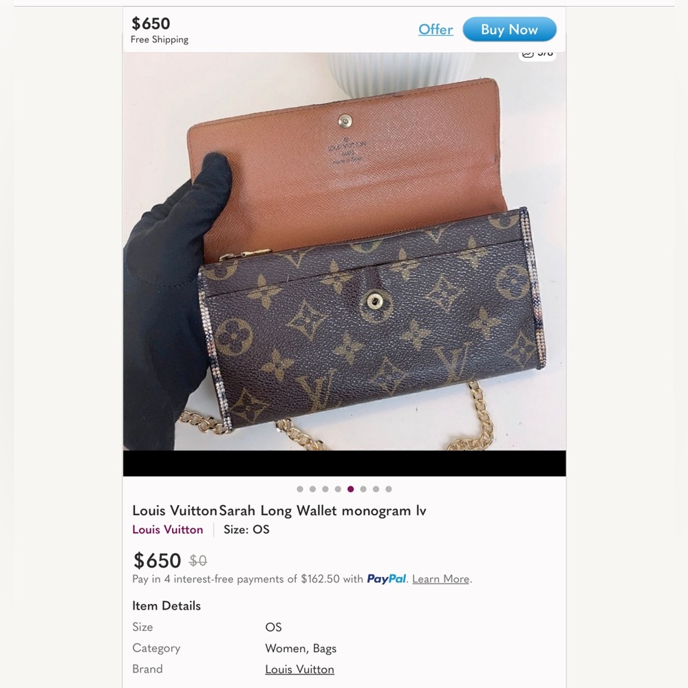✅AUTHENTIC LUXURY PLAIN LONG WALLET LOUIS VUITTON - Picture 3 of 16